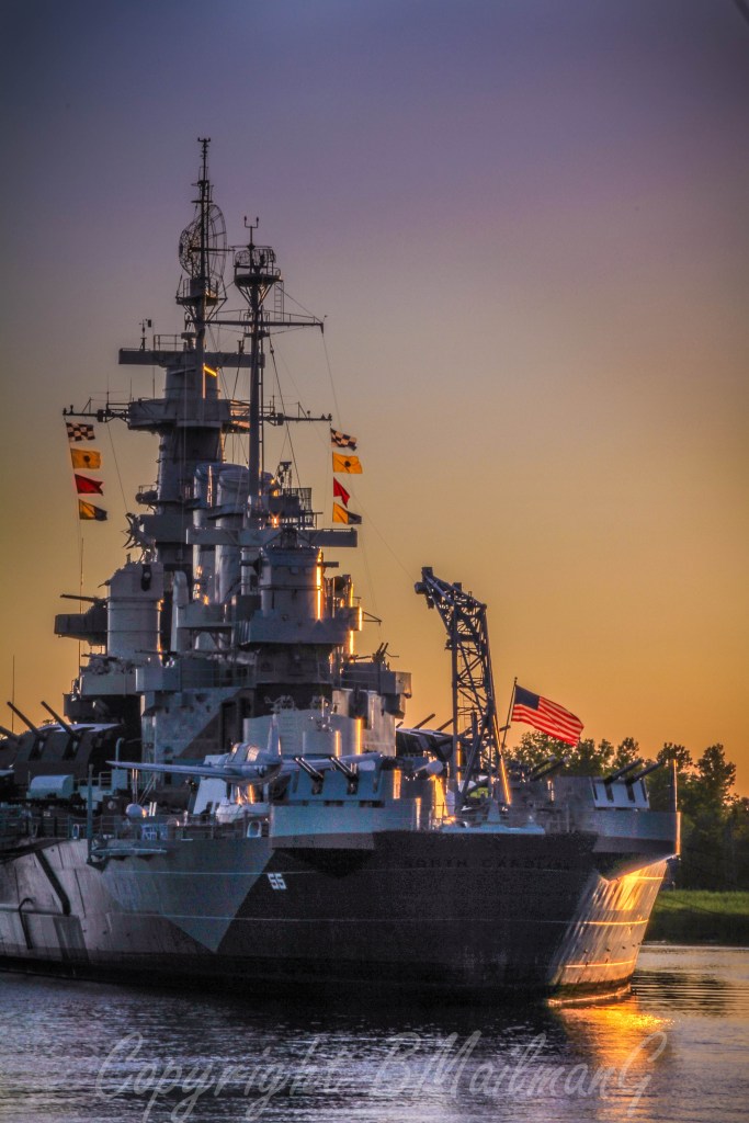 USS North Carolina at Dusk